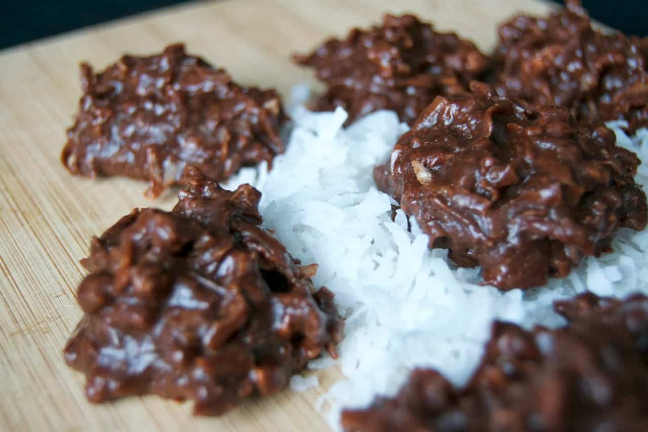 Chocolate coconut cookies ~ flour-less cookies that are chewy, chocolatey and delicious, but not too sweet. You can't stop at just one!