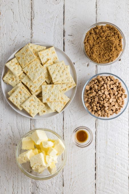 Ingredients for Peanut Butter Toffee.