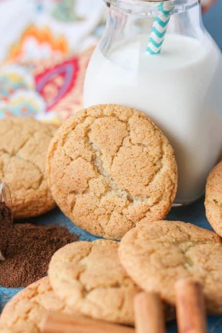 Chai Snickerdoodle Cookies - The classic snickerdoodle cookie with the all the spices of a great chai latte. Warming cardamom, sweet cinnamon and a kick of clove and ginger makes these just right for a chilly autumn day!