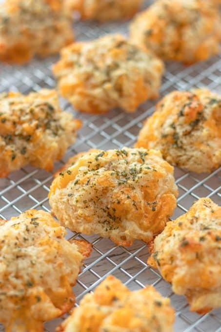Cheesy Cheddar Bay Biscuits.