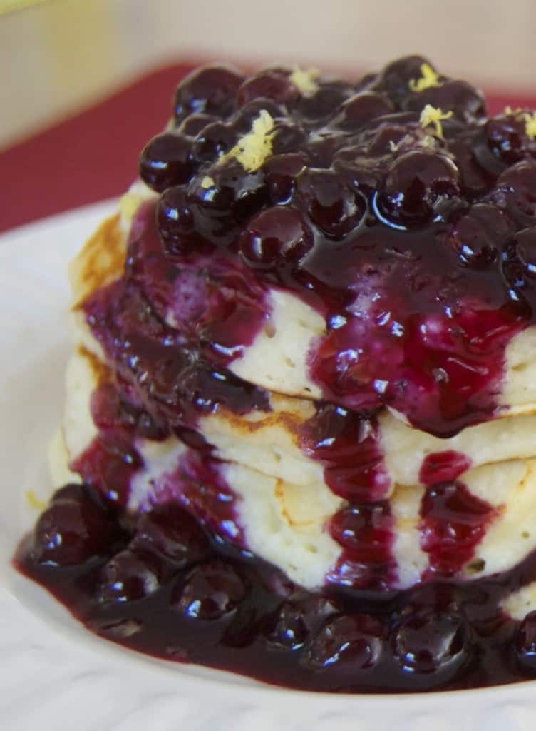 Lemon Ricotta Pancakes with Blueberry Compote - in a word, YUM!
