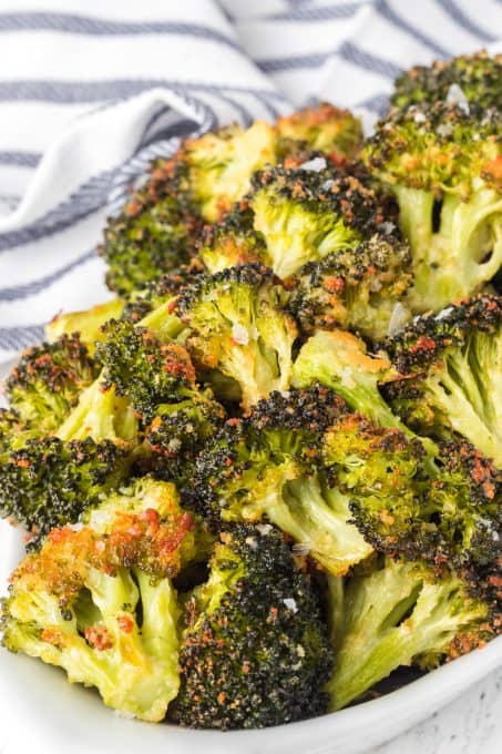 Broccoli roasted in the oven.