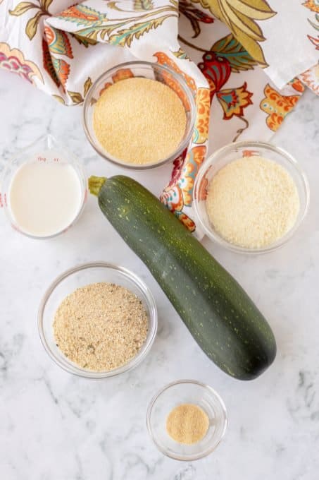 Ingredients for Air Fryer and Baked Zucchini Chips.