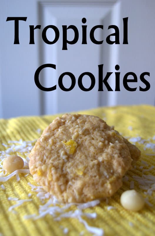Tropical Cookies - a soft cookie made with crushed pineapple, coconut and macadamia nuts!