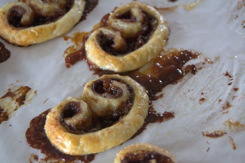 Orange Nutella Palmiers - a light flaky pastry filled with orange marmalade and Nutella!