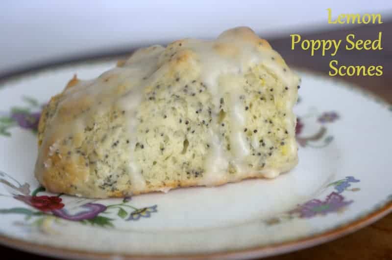 Lemon Poppy Seed Scones - filled with poppy seeds and lemon rind then drizzled with a delicious lemon glaze.