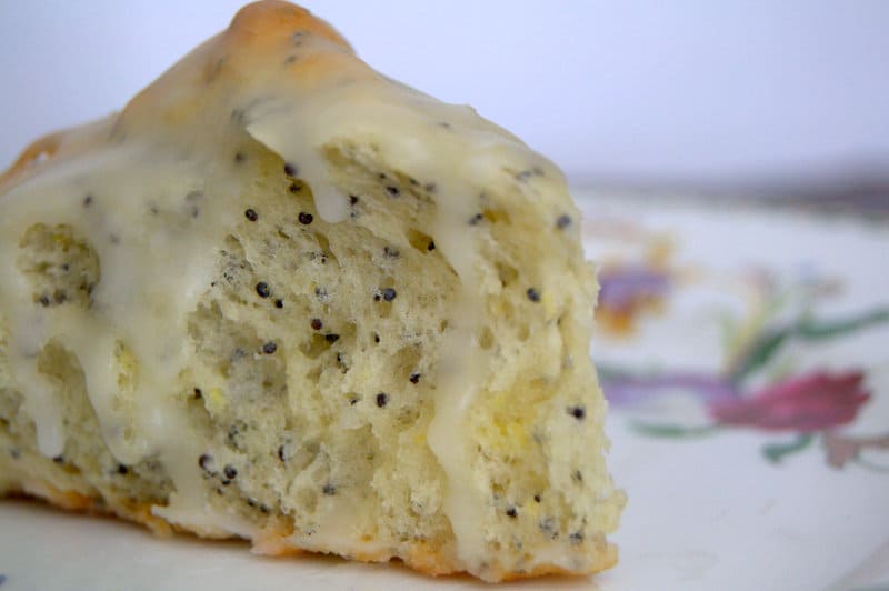 Lemon Poppy Seed Scones - filled with poppy seeds and lemon rind then drizzled with a delicious lemon glaze.