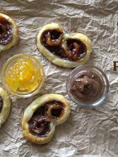 Orange Nutella Palmiers - a light flaky pastry filled with orange marmalade and Nutella!