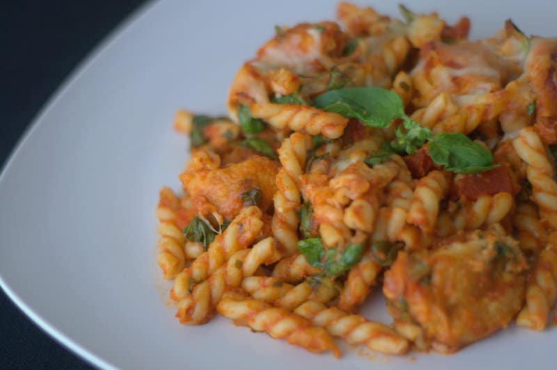 Chicken Parmesan Spinach Pasta Bake - a delicious new twist on an old favorite!