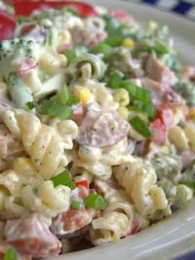 Sausage Veggie Pasta Salad - a hearty side or complete meal with a great combination of flavors!