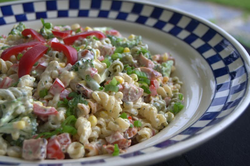 Sausage Veggie Pasta Salad - a hearty side or complete meal with a great combination of flavors!