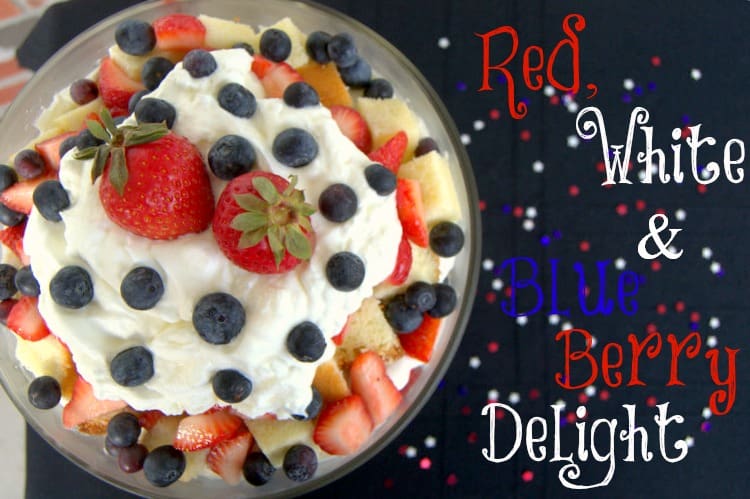 Red, White & Blue Berry Delight - strawberries Lenox, blueberries, fresh whipped cream and homemade poundcake make up this festive patriotic holiday dessert!