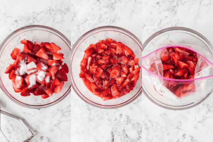 Process photos for Strawberries Lenox