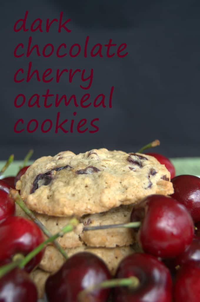 Dark Chocolate Cherry Oatmeal Cookies