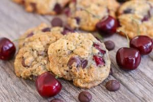 Dark Chocolate Cherry Oatmeal Cookies