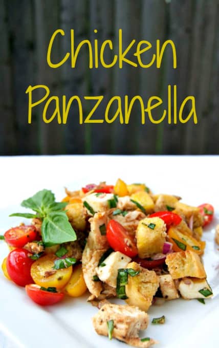 Chicken Panzanella - chicken, tomatoes, bread and a balsamic dressing make this great summer meal!
