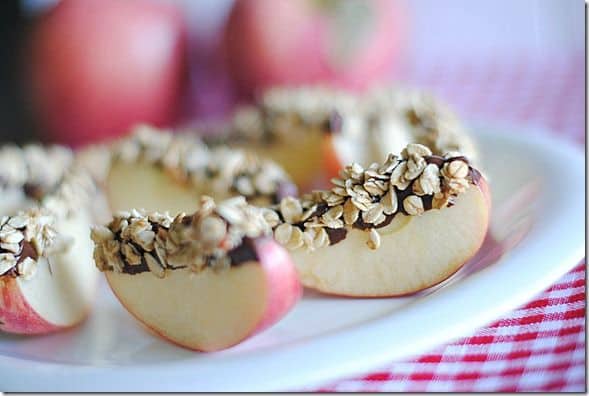 Chocolate & Granola Apple Wedges