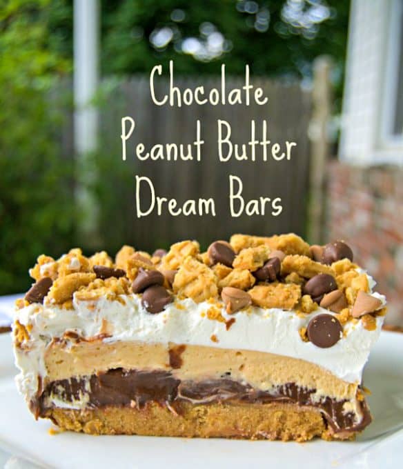 NO BAKE Chocolate Peanut Butter Dream Bars.