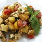 Chicken Panzanella - chicken, tomatoes, bread and a balsamic dressing make this great summer meal!