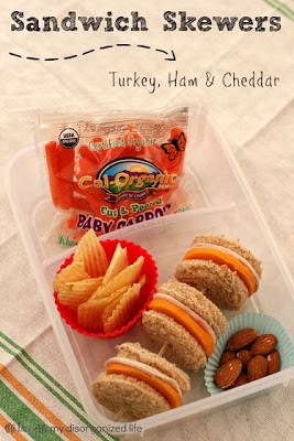 Turkey, Ham & Cheddar Sandwich Skewers