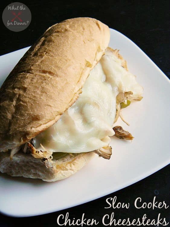 Slow Cooker Chicken Cheesesteaks