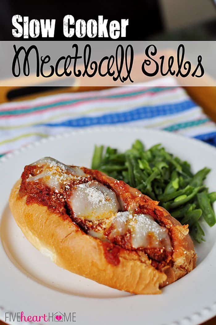 Slow Cooker Meatball Sub Sandwiches