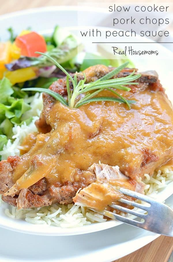 Slow Cooker Pork Chops with Peach Sauce