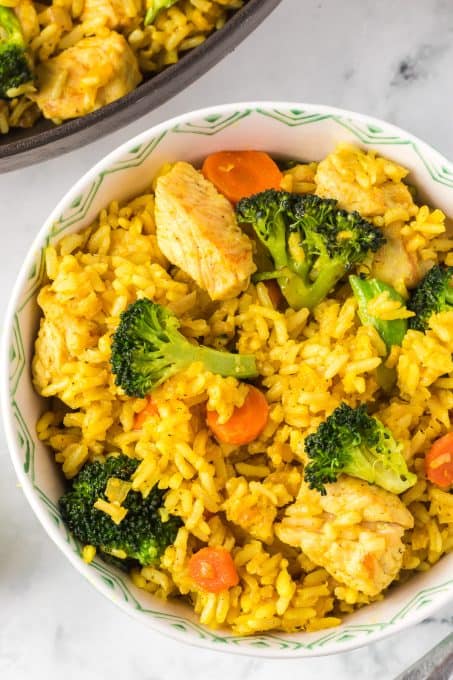 Chicken and rice skillet - an easy weeknight dinner.