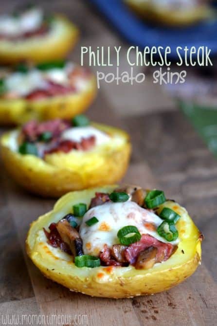 Philly Cheese Steak Potato Skins