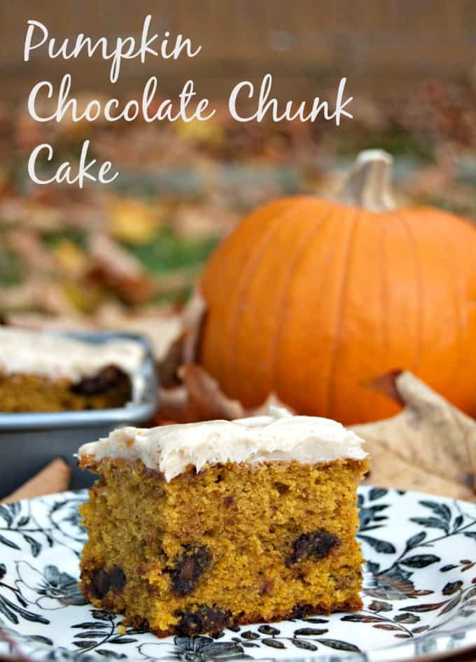 Pumpkin Chocolate Chunk Cake - chocolate and the great taste of Fall! Pumpkin Chocolate Chunk Cake - chocolate and the great taste of Fall!