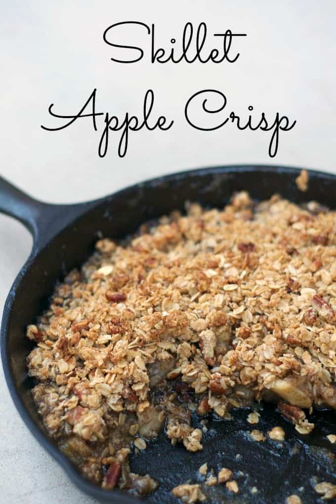 That all-time comfort food, Apple Crisp baked in a skillet.