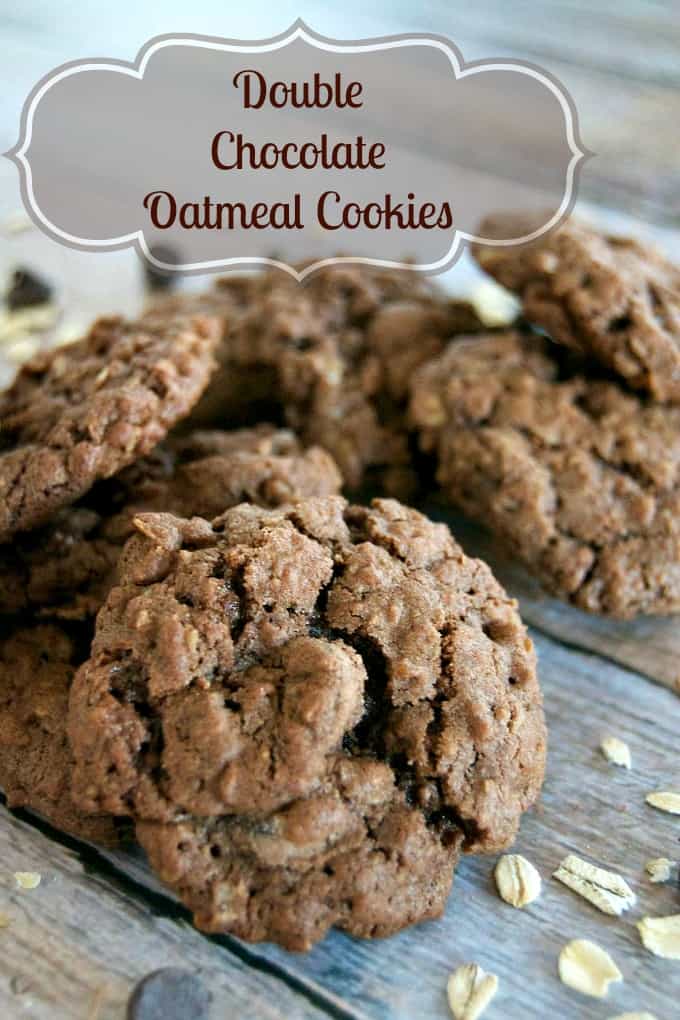 Double Chocolate Oatmeal Cookies are those old-time favorite oatmeal cookies made for chocolate lovers with the addition of cocoa and dark chocolate chips!