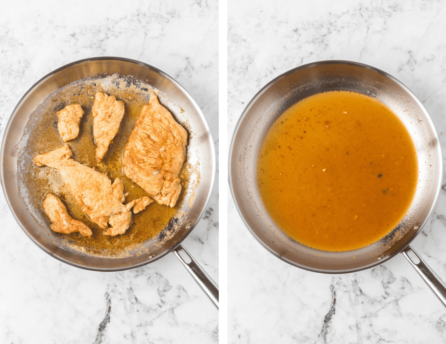 Second set of process photos for Chicken Piccata