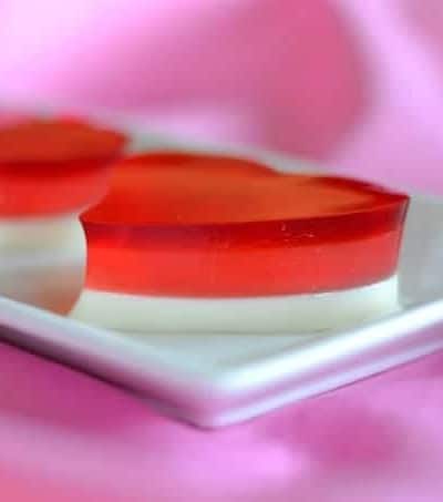 JELL-O Valentine Hearts - a layered gelatin treat for your sweet this holiday.