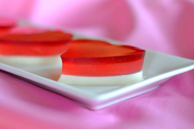 JELL-O Valentine Hearts - a layered gelatin treat for your sweet this holiday.