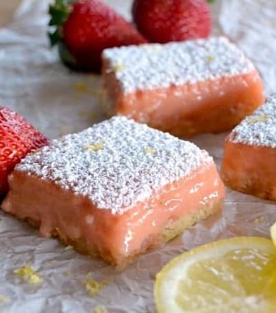 A summertime treat that's great all year - Strawberry Lemonade Bars!