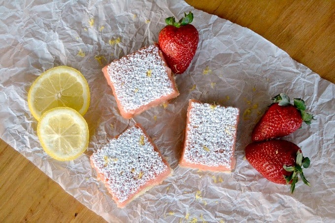 A summertime treat that's great all year - Strawberry Lemonade Bars!