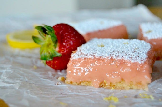 A summertime treat that's great all year - Strawberry Lemonade Bars!