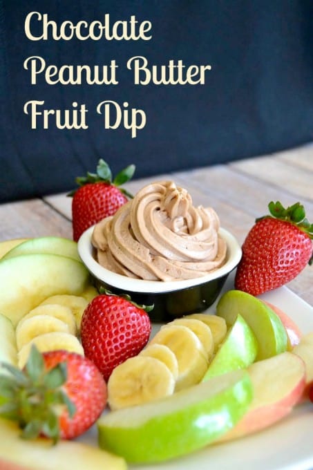 Chocolate Peanut Butter Fruit Dip - a great after-school snack or party appetizer!