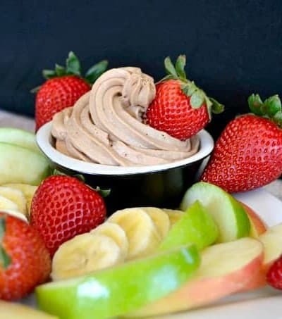 Chocolate Peanut Butter Fruit Dip - a great after-school snack or party appetizer!