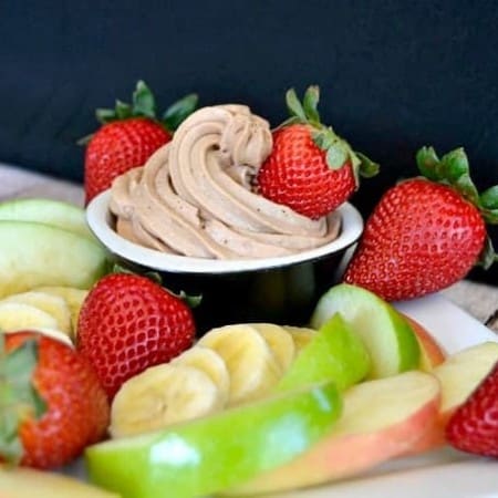 Chocolate Peanut Butter Fruit Dip - a great after-school snack or party appetizer!