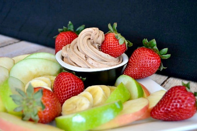Chocolate Peanut Butter Fruit Dip - a great after-school snack or party appetizer!