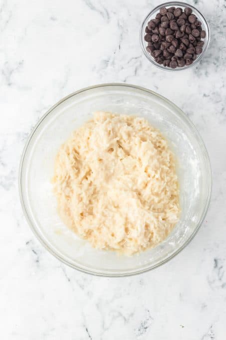 The coconut cookie base.