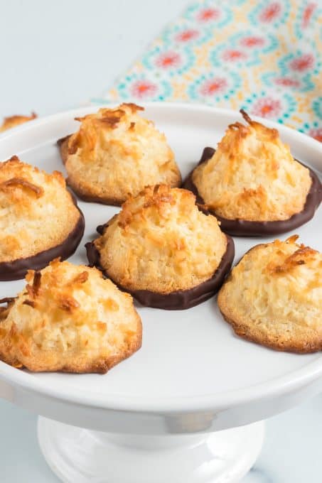 A plate of coconut cookies.