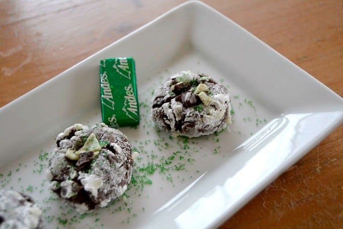 That wonderful Chocolate Crinkle Cookie filled with Andes mints!