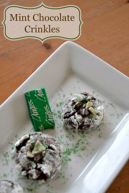 That wonderful Chocolate Crinkle Cookie filled with Andes mints!