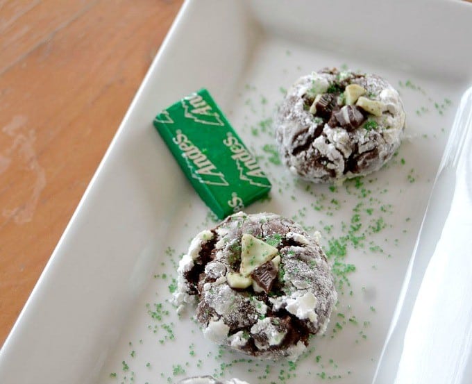 That wonderful Chocolate Crinkle Cookie filled with Andes mints!