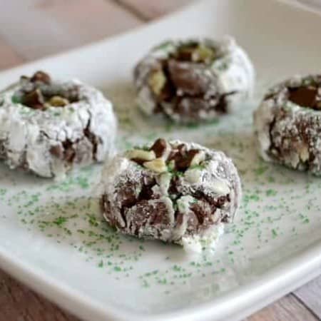 That wonderful Chocolate Crinkle Cookie filled with Andes mints!