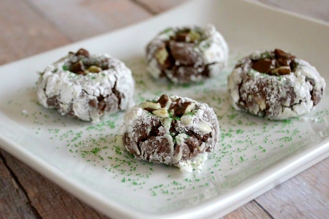 That wonderful Chocolate Crinkle Cookie filled with Andes mints!