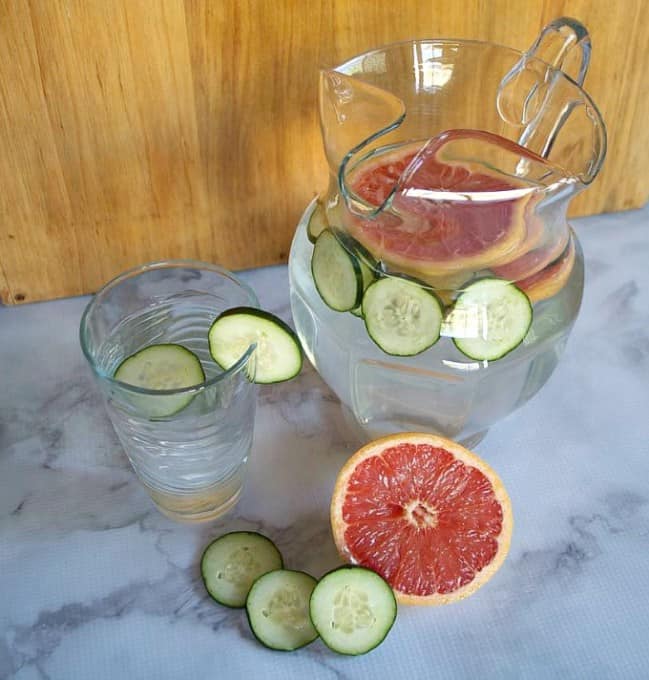 Cucumber Grapefruit Water - a refreshing way to boost your health, keep you hydrated, and a great change from drinking regular water!